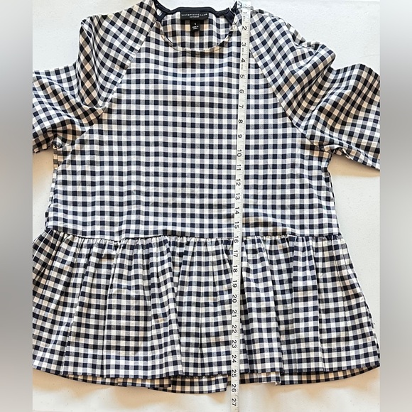 Victoria Beckham for Target gingham shirt w/ peplum hem. Size S - Picture 7 of 11